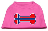 Bone Shaped Norway Flag Screen Print Shirts