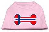 Bone Shaped Norway Flag Screen Print Shirts