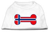 Bone Shaped Norway Flag Screen Print Shirts