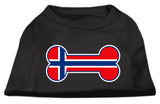 Bone Shaped Norway Flag Screen Print Shirts