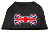 Bone Shaped United Kingdom (union Jack) Flag Screen Print Shirts