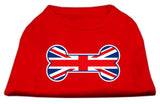 Bone Shaped United Kingdom (union Jack) Flag Screen Print Shirts