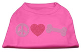 Peace Love And Bone Rhinestone Shirt