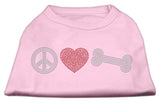 Peace Love And Bone Rhinestone Shirt