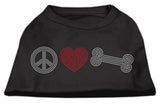 Peace Love And Bone Rhinestone Shirt