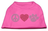 Peace Love And Paw Rhinestone Shirt