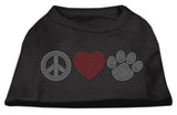 Peace Love And Paw Rhinestone Shirt