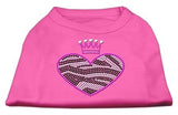 Zebra Heart Rhinestone Dog Shirt