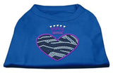 Zebra Heart Rhinestone Dog Shirt