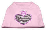 Zebra Heart Rhinestone Dog Shirt