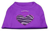 Zebra Heart Rhinestone Dog Shirt