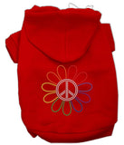 Rhinestone Rainbow Flower Peace Sign Hoodie