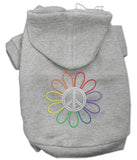 Rhinestone Rainbow Flower Peace Sign Hoodie