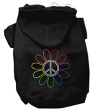 Rhinestone Rainbow Flower Peace Sign Hoodie