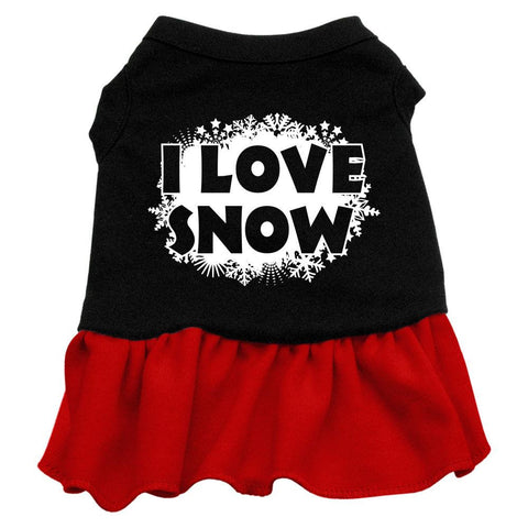 I Love Snow Screen Print Dress