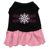 Pink Snowflake Screen Print Dress