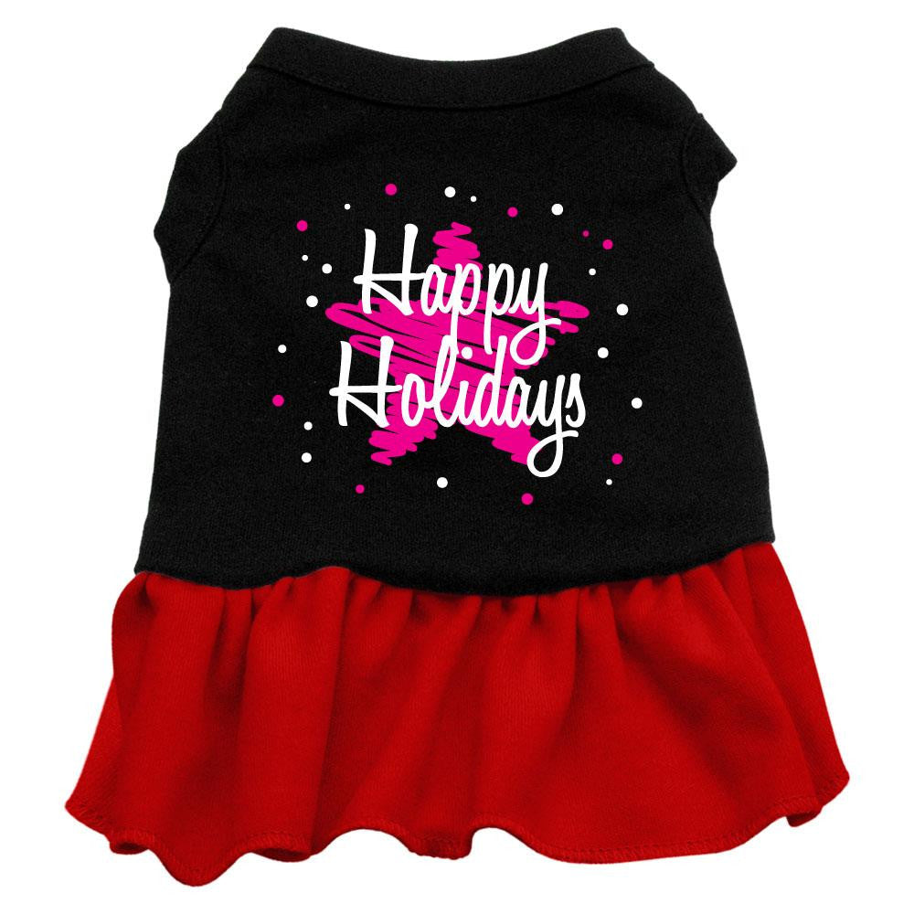 Scribble Happy Holidays Screen Print Dress