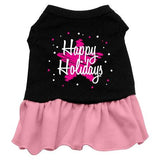 Scribble Happy Holidays Screen Print Dress