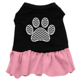 Chevron Paw Screen Print Dress