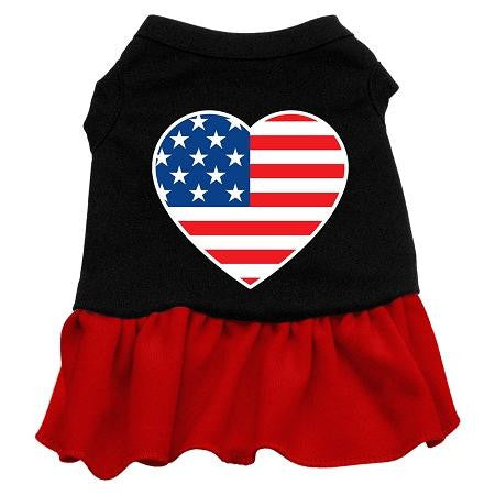 American Flag Heart Screen Print Dress