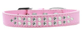 Two Row Pearl And Clear Crystal   Dog Collar