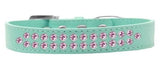 Two Row Light Pink Crystal   Dog Collar