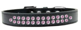 Two Row Light Pink Crystal   Dog Collar