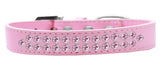 Two Row Light Pink Crystal   Dog Collar