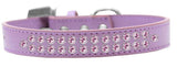 Two Row Light Pink Crystal   Dog Collar