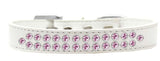 Two Row Light Pink Crystal   Dog Collar