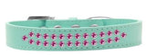 Two Row Bright Pink Crystal   Dog Collar