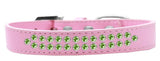 Two Row Lime Green Crystal   Dog Collar