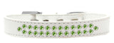 Two Row Lime Green Crystal   Dog Collar