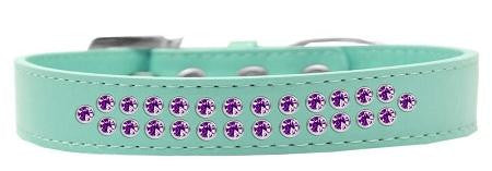 Two Row Purple Crystal   Dog Collar