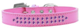 Two Row Purple Crystal   Dog Collar