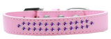 Two Row Purple Crystal   Dog Collar