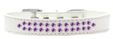 Two Row Purple Crystal   Dog Collar