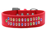 Two Row Confetti Crystal   Dog Collar