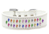 Two Row Confetti Crystal   Dog Collar