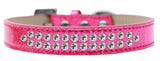 Two Row Clear Crystal   Ice Cream Dog Collar