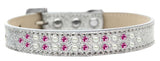 Two Row Pearl And Pink Crystal   Ice Cream Dog Collar