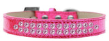 Two Row Light Pink Crystal   Ice Cream Dog Collar