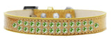 Two Row Lime Green Crystal   Ice Cream Dog Collar