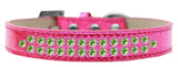 Two Row Lime Green Crystal   Ice Cream Dog Collar