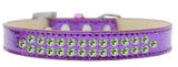 Two Row Lime Green Crystal   Ice Cream Dog Collar