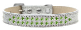 Two Row Lime Green Crystal   Ice Cream Dog Collar