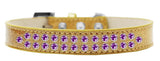 Two Row Purple Crystal   Ice Cream Dog Collar