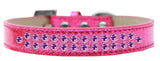 Two Row Purple Crystal   Ice Cream Dog Collar