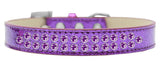 Two Row Purple Crystal   Ice Cream Dog Collar