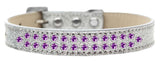 Two Row Purple Crystal   Ice Cream Dog Collar